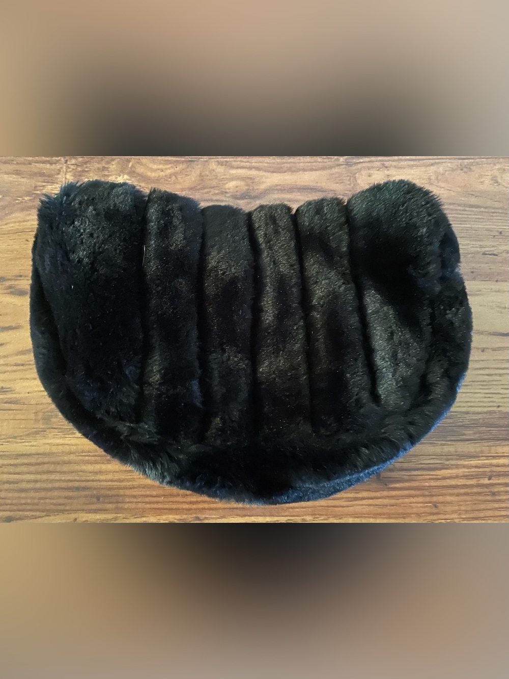 Black Faux Fur tote with matching wallet